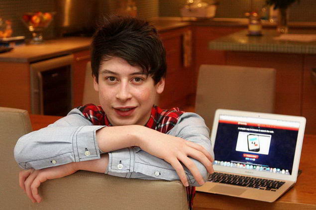 Schoolboy, Nick D'Aloisio, who has invented a new iPhone App, Wimbledon, London, Britain - 18 Jan 2012