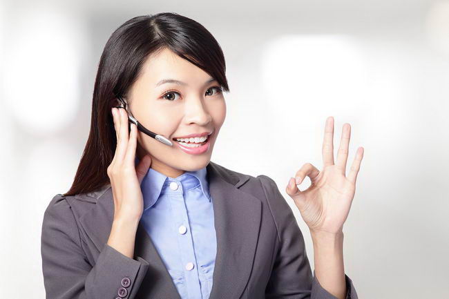beautiful customer service operator woman with headset